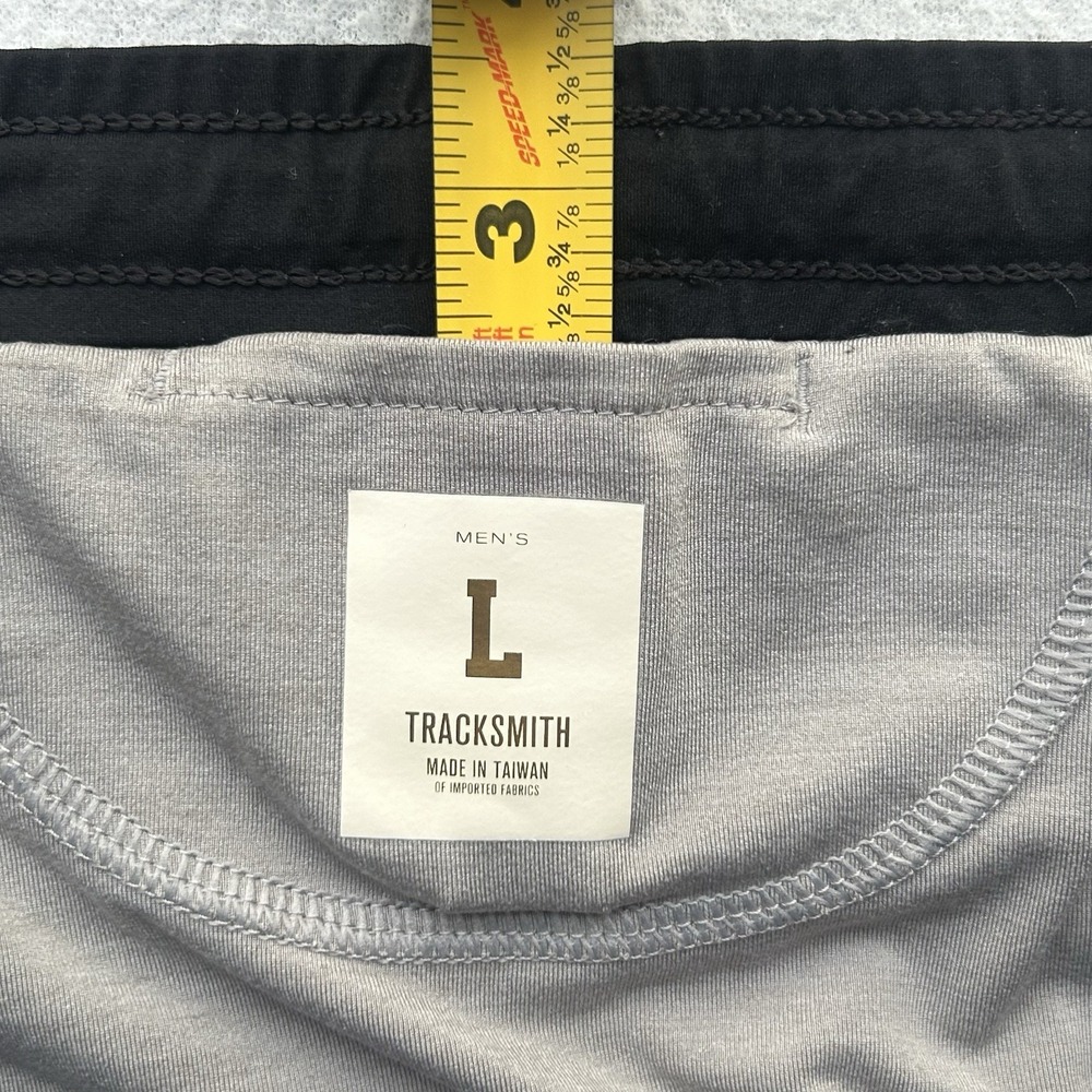 Tracksmith Men's Large Black Lined Running Shorts Drawstring Zipper Pocket - Picture 6 of 16